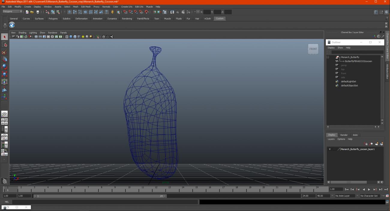 Monarch Butterfly Cocoon 3D model