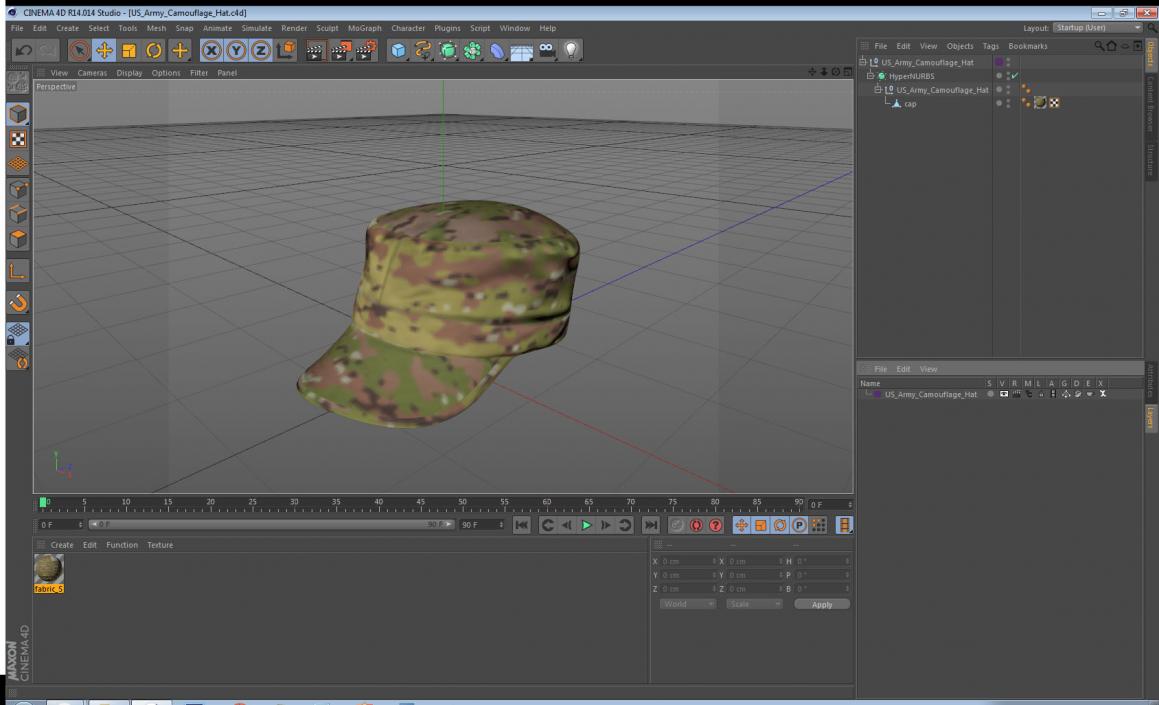 US Army Camouflage Hat 3D