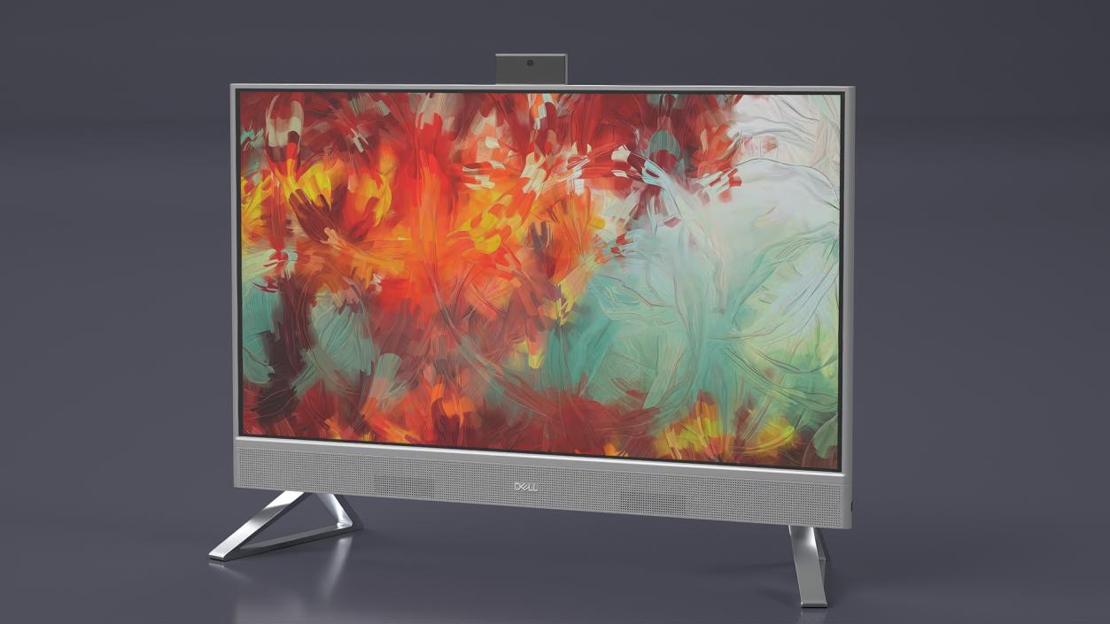 3D Dell Inspiron with Artistic Abstract Wallpaper 2 model