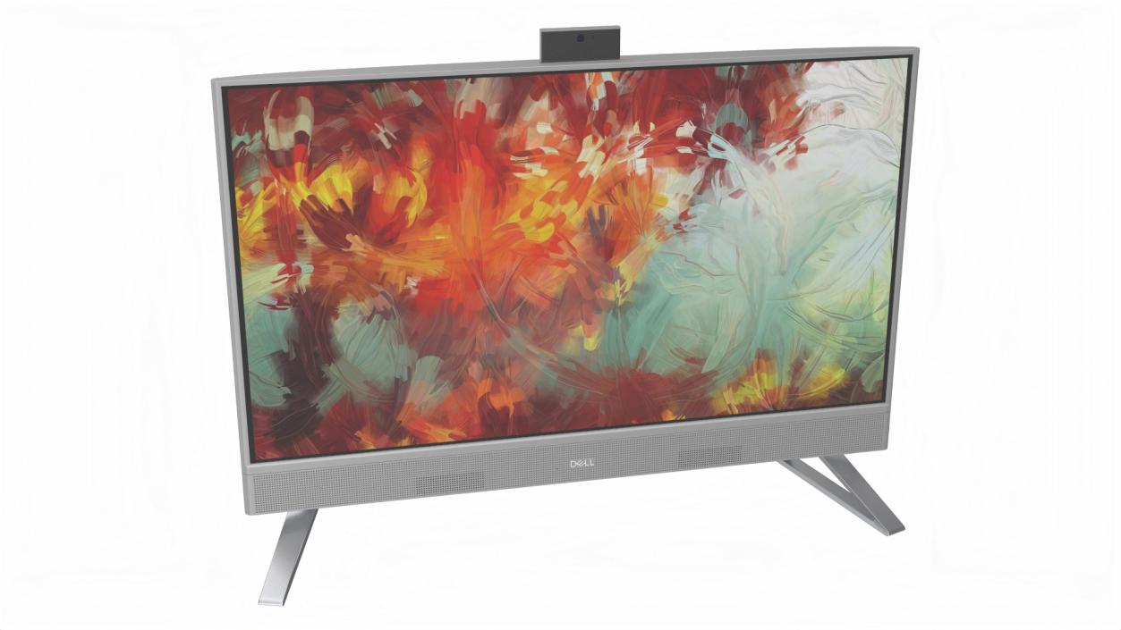 3D Dell Inspiron with Artistic Abstract Wallpaper 2 model