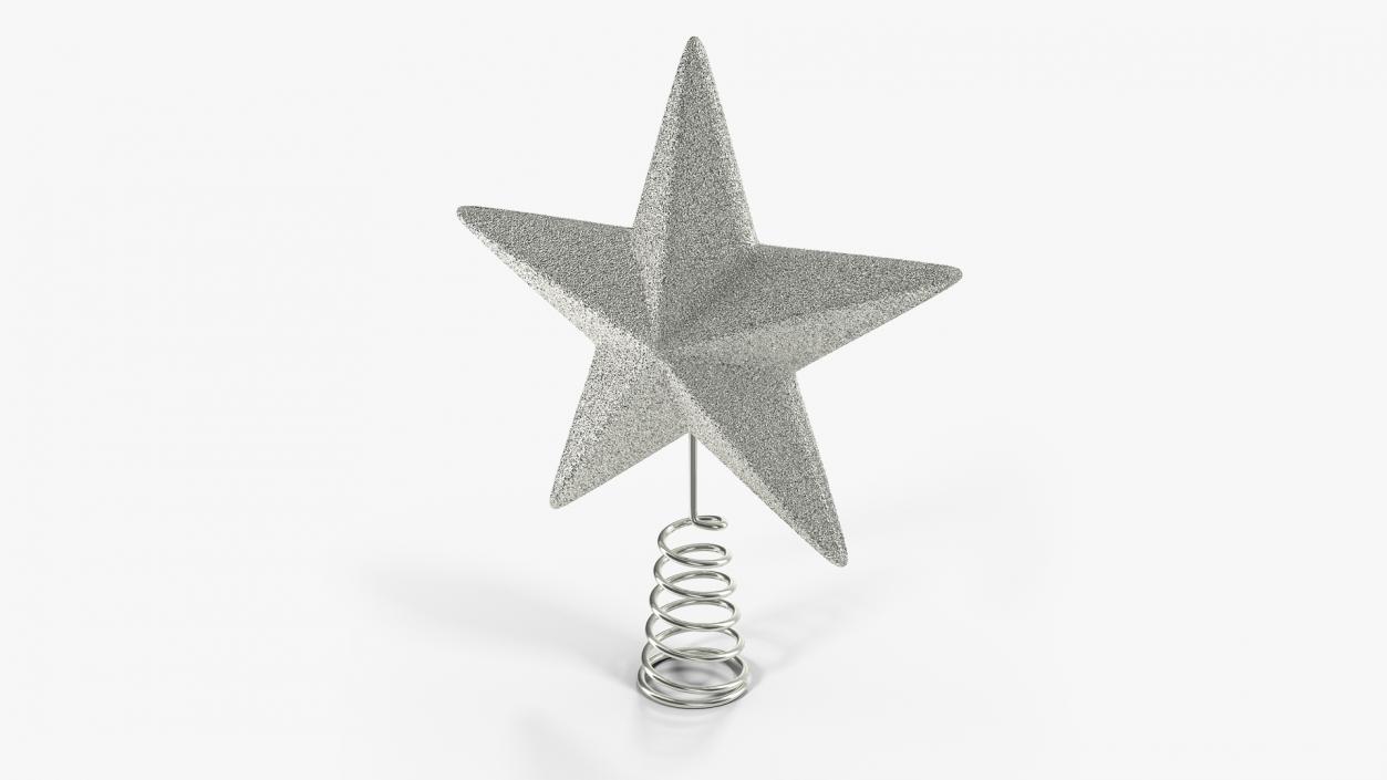 3D Silver Star Tree Topper model