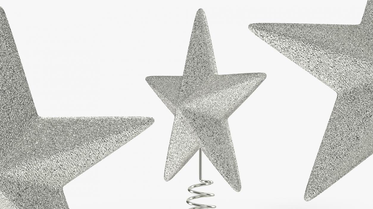 3D Silver Star Tree Topper model