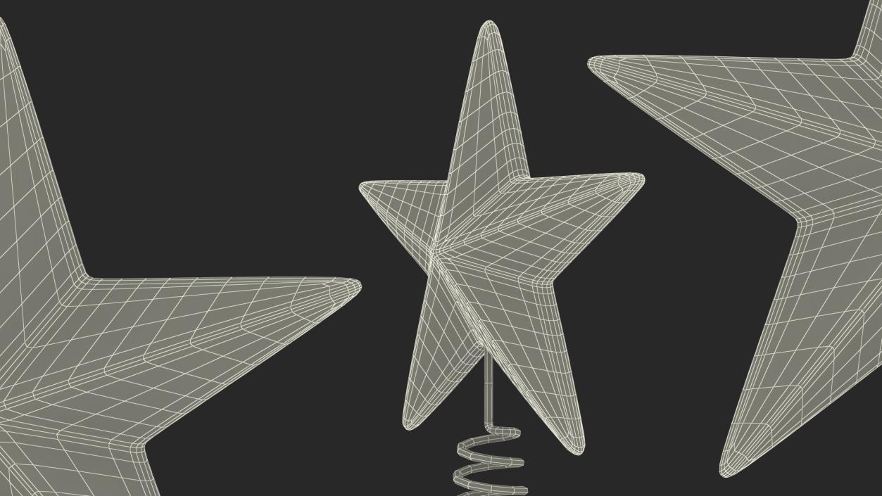 3D Silver Star Tree Topper model