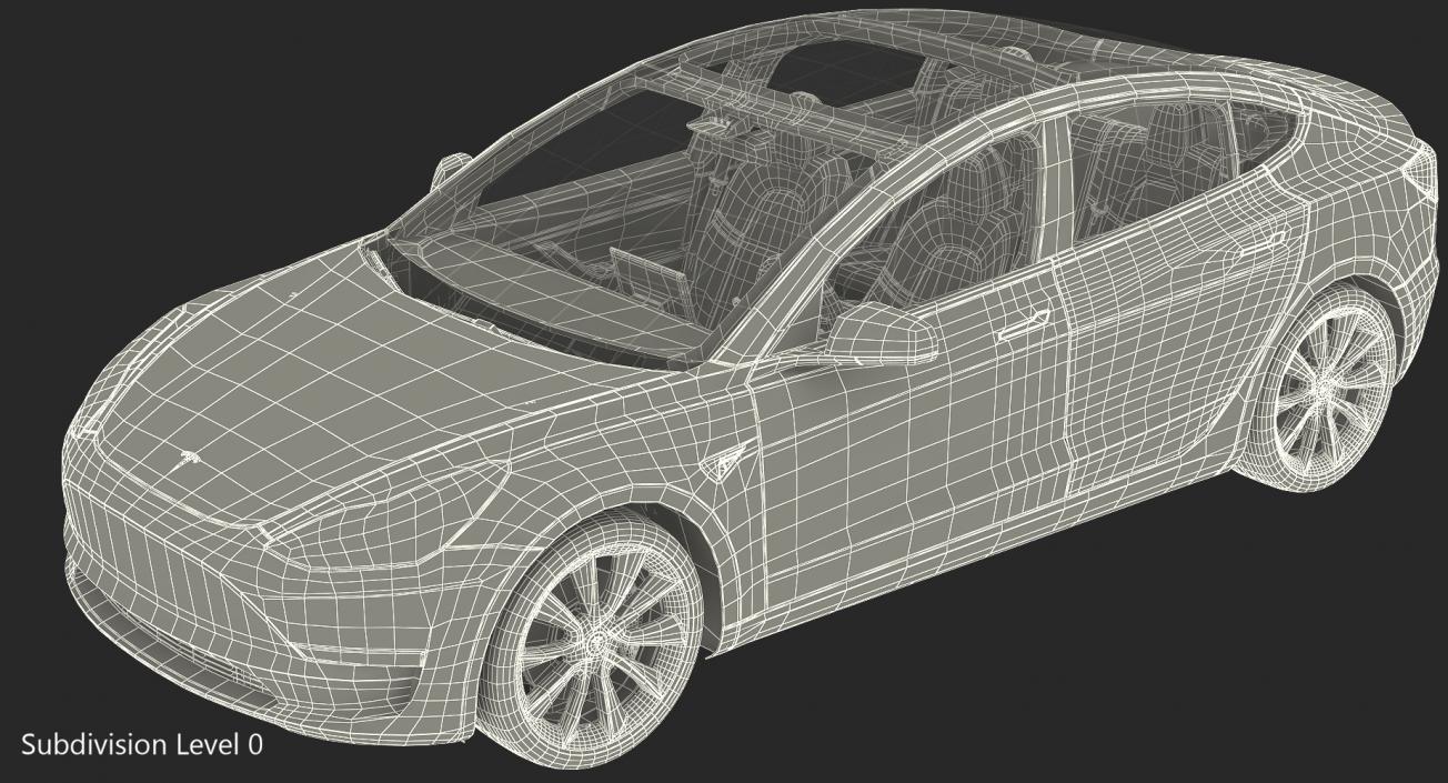 3D model Tesla Model 3 Rigged