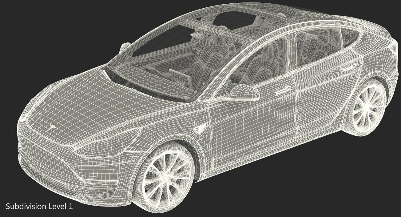 3D model Tesla Model 3 Rigged