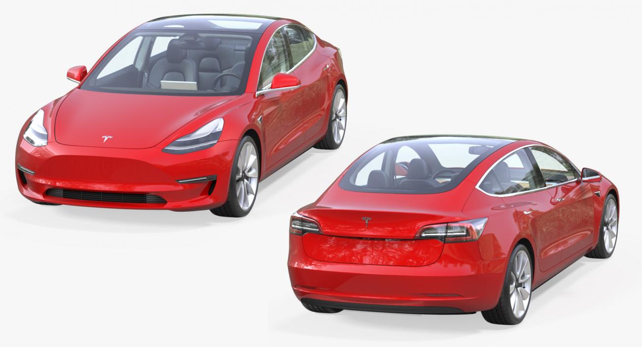 3D model Tesla Model 3 Rigged