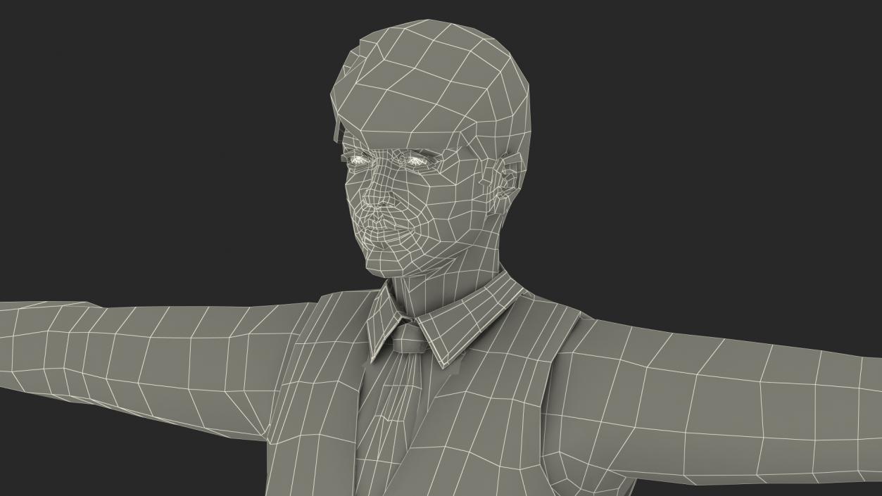 3D Teenage Boy School Uniform T Pose model