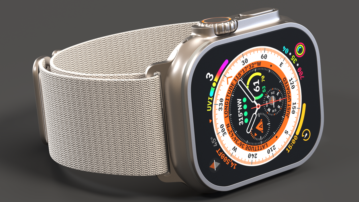 Apple Watch Ultra Alpine Loop Starlight 3D model