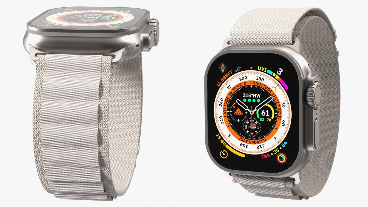 Apple Watch Ultra Alpine Loop Starlight 3D model