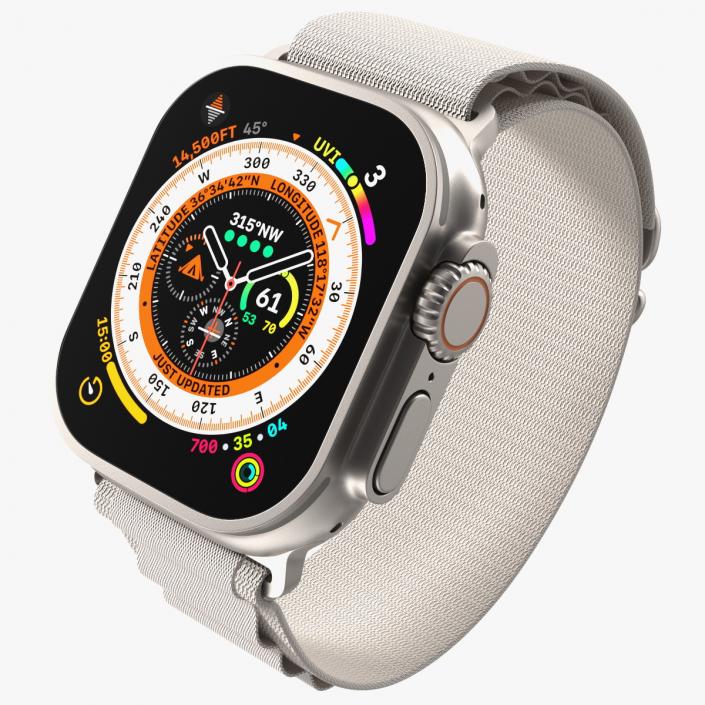 Apple Watch Ultra Alpine Loop Starlight 3D model