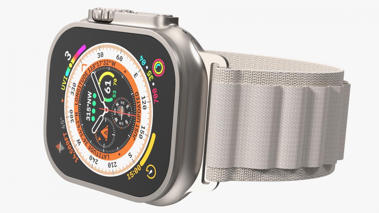 Apple Watch Ultra Alpine Loop Starlight 3D model