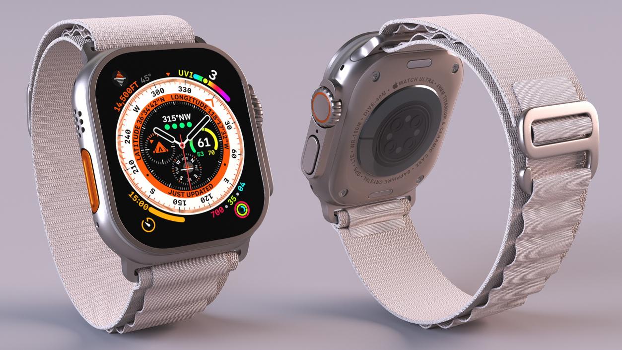 Apple Watch Ultra Alpine Loop Starlight 3D model