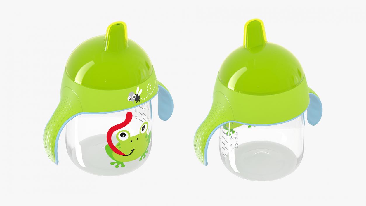 3D Green Spout Cup with Handles model