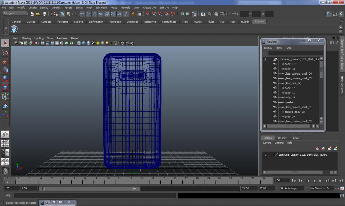 Samsung Galaxy S10E Dark Blue 3D model