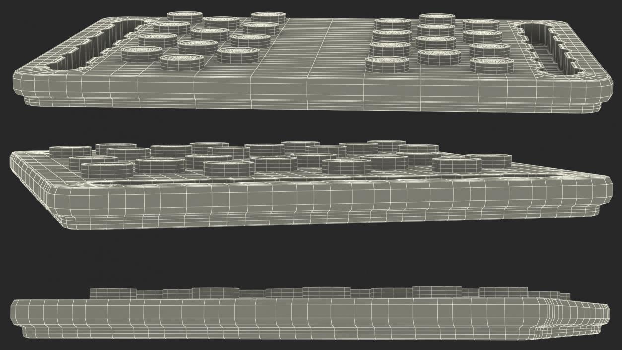3D Wood Checkers Set Game Ready model