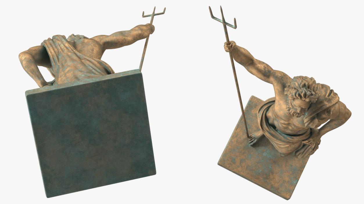 Poseidon Greek God Statue Bronze 3D