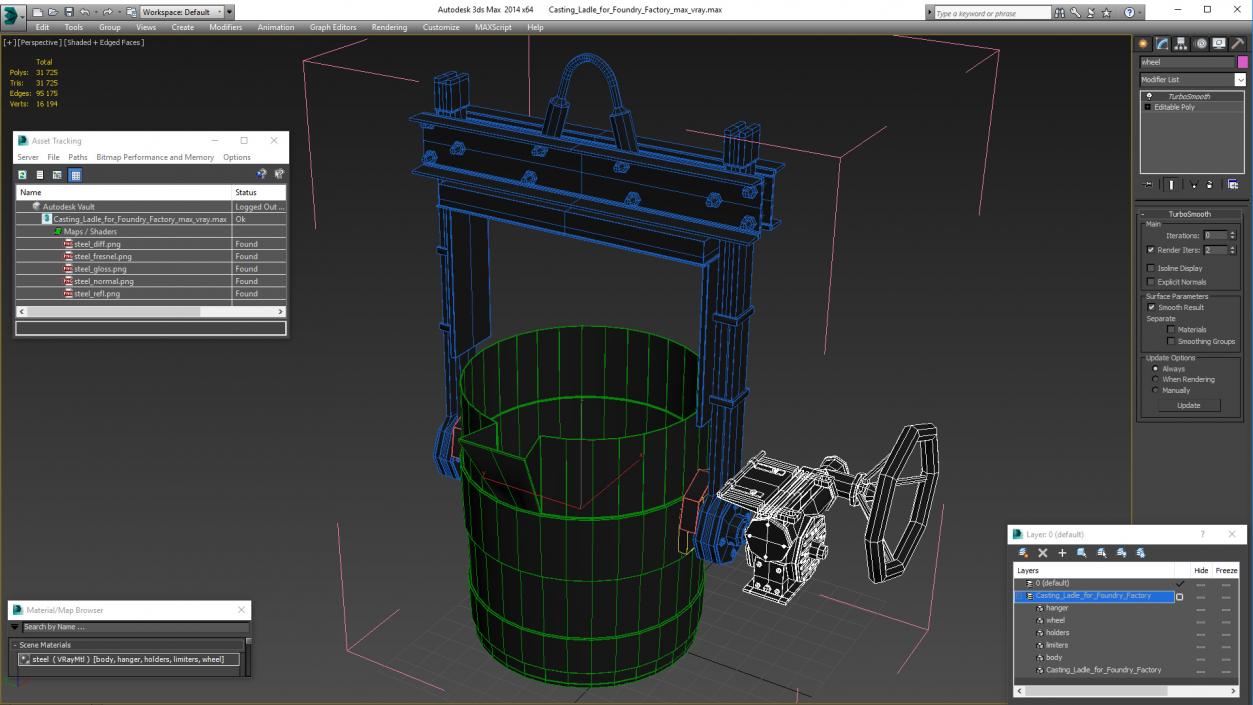 3D Casting Ladle for Foundry Factory model