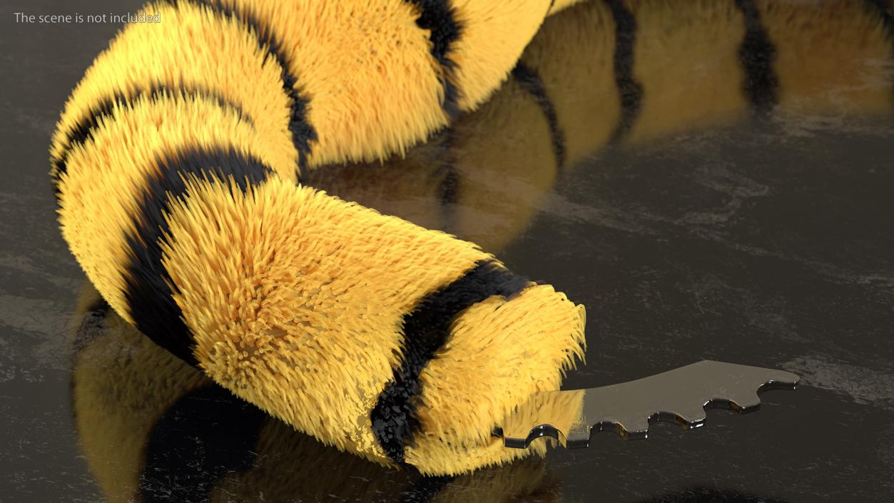 3D model Unfastened Tiger Handcuffs Fur