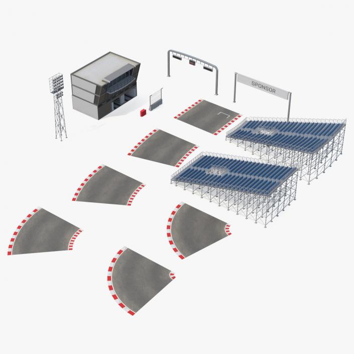 Race Track Formula 1 Set 3D model