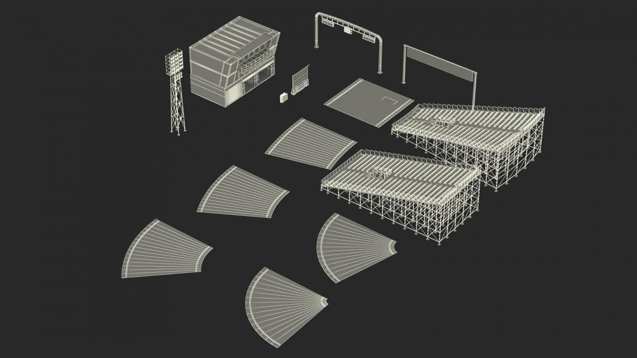 Race Track Formula 1 Set 3D model