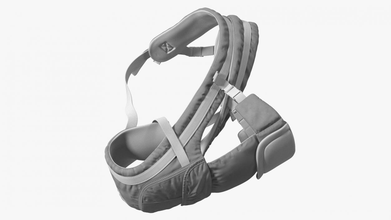 Hybrid Baby Carrier Grey Lying Position 3D model