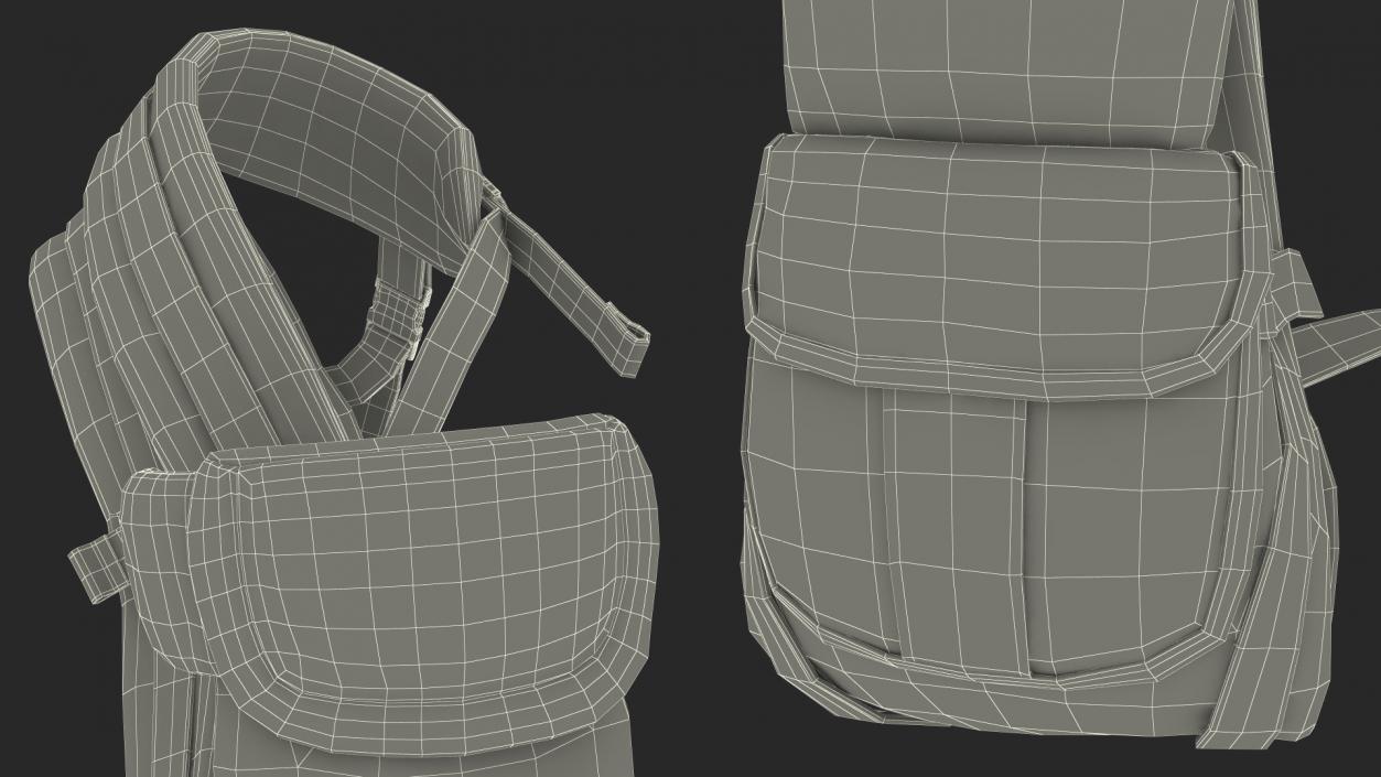 Hybrid Baby Carrier Grey Lying Position 3D model