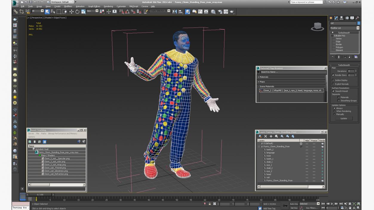 3D model Funny Clown Standing Pose