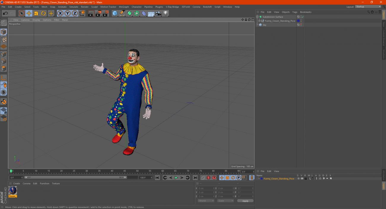 3D model Funny Clown Standing Pose