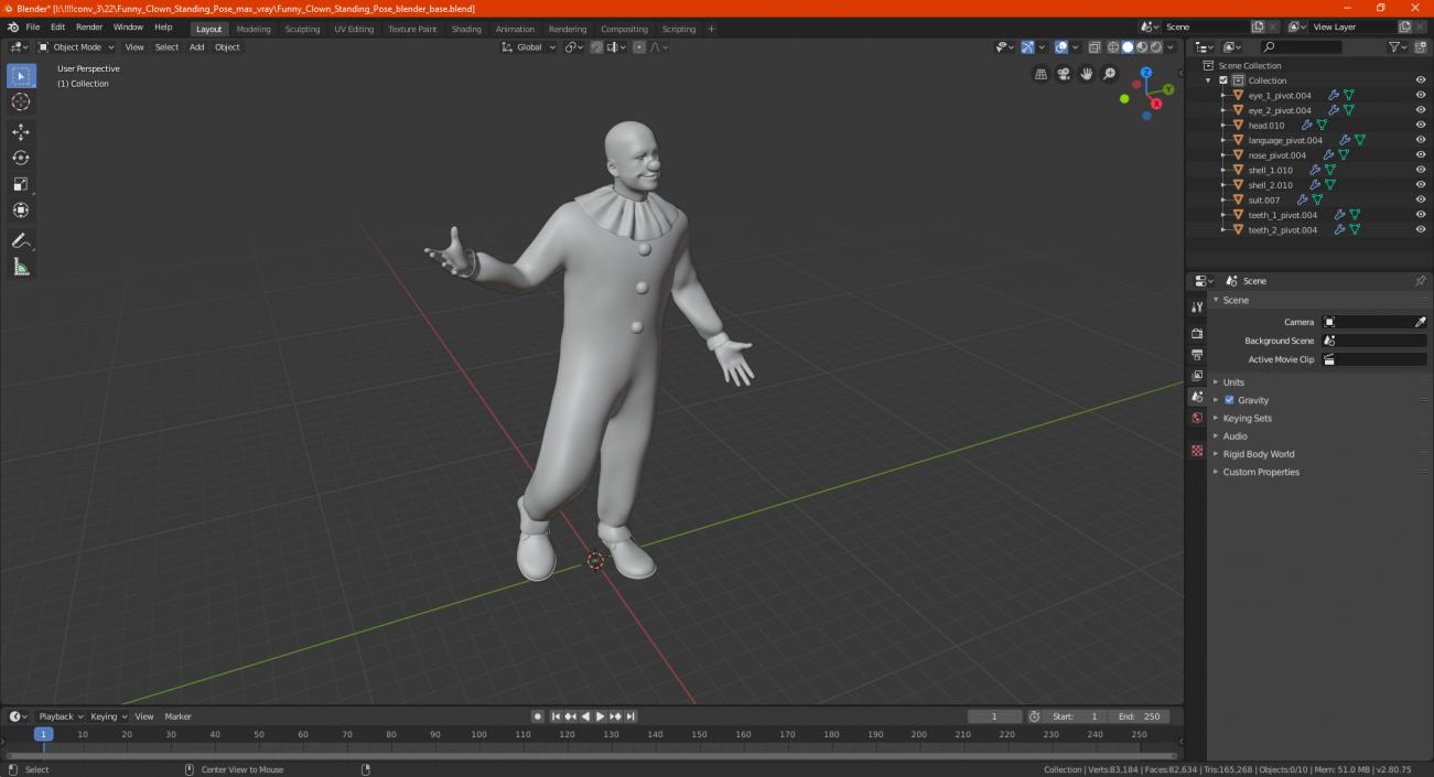 3D model Funny Clown Standing Pose