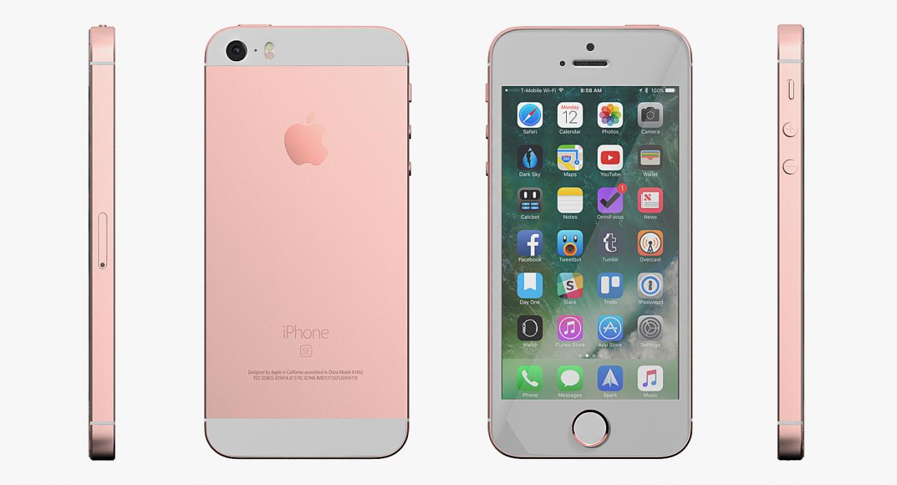 iPhone SE Rose Gold 3D model