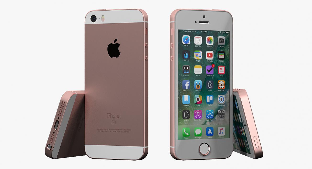 iPhone SE Rose Gold 3D model