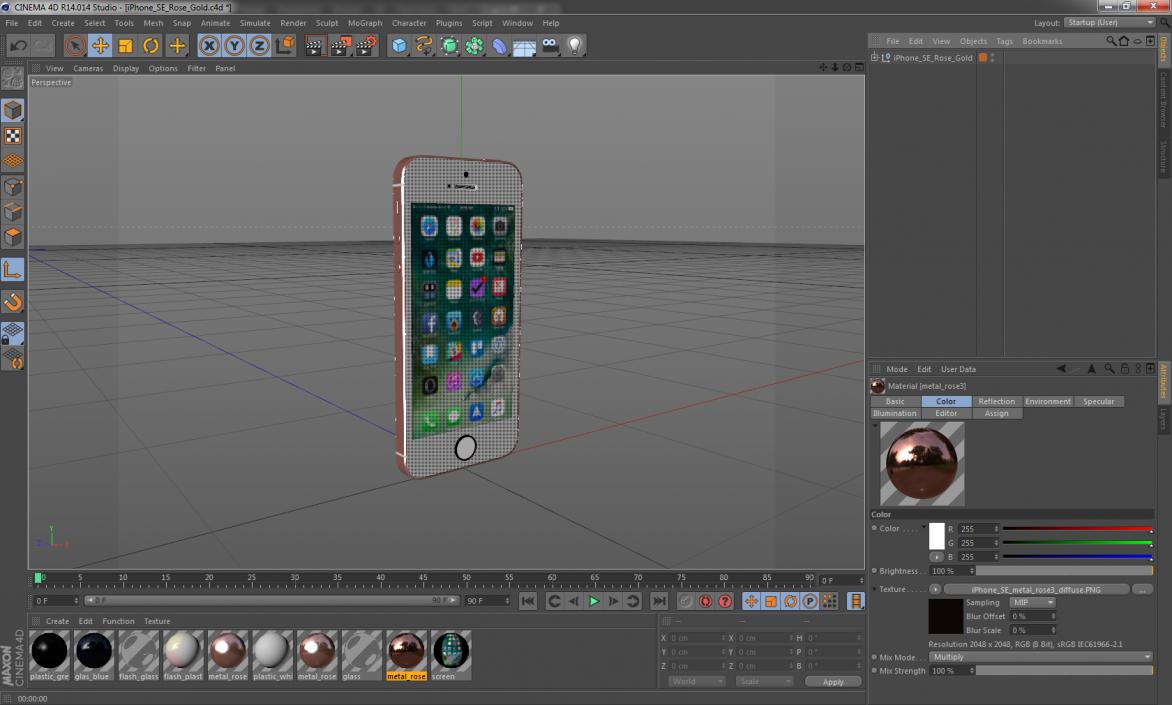 iPhone SE Rose Gold 3D model