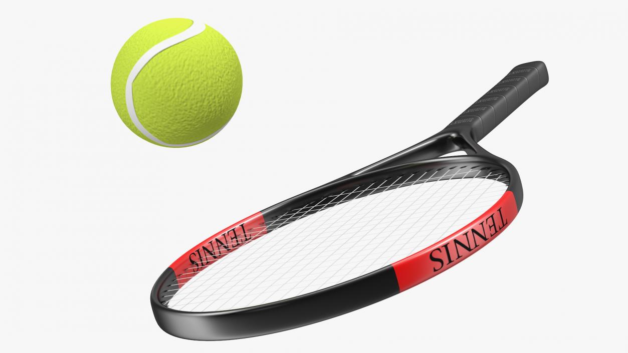 3D Tennis Racket with Ball model