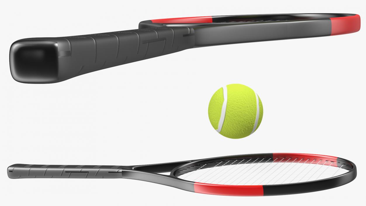 3D Tennis Racket with Ball model