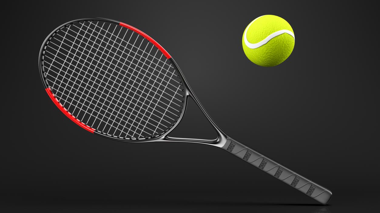 3D Tennis Racket with Ball model