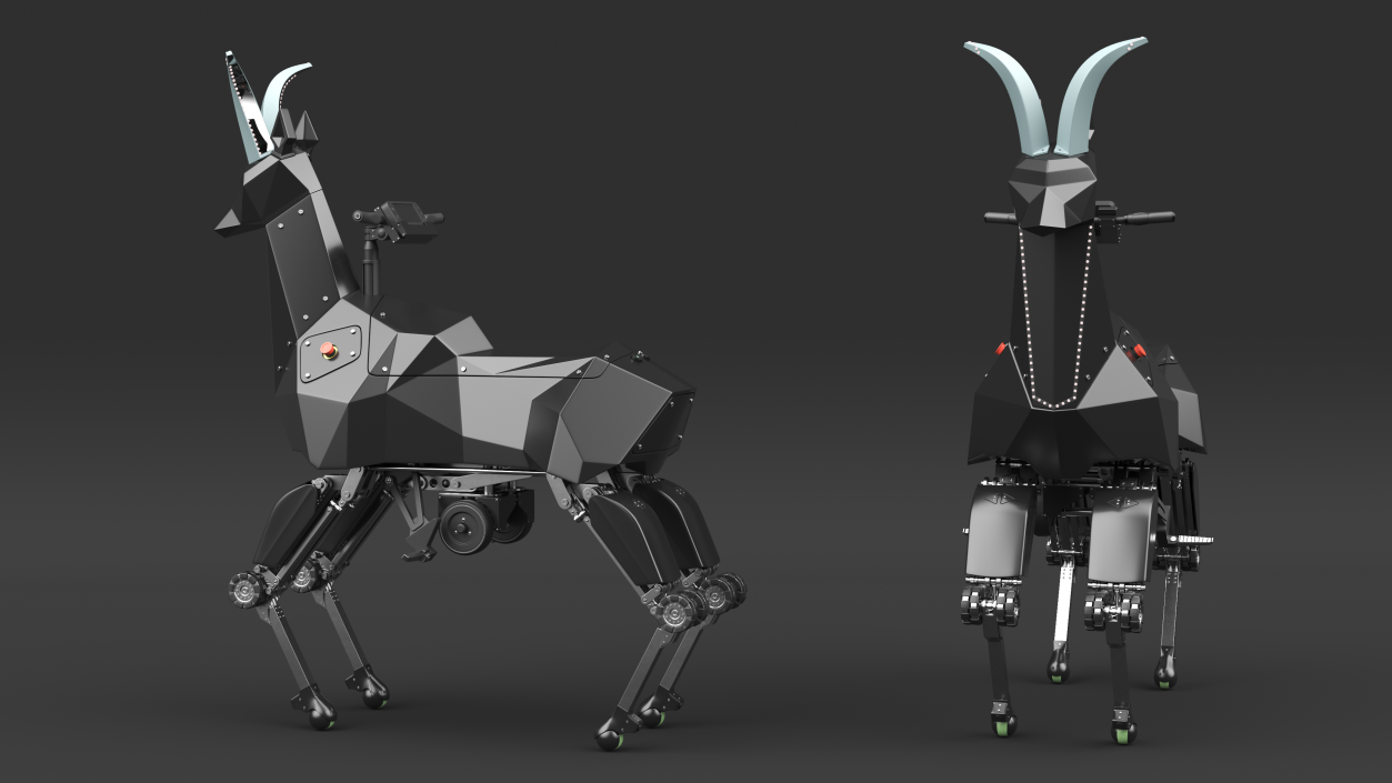 Ridable Goat Robot Black 3D model