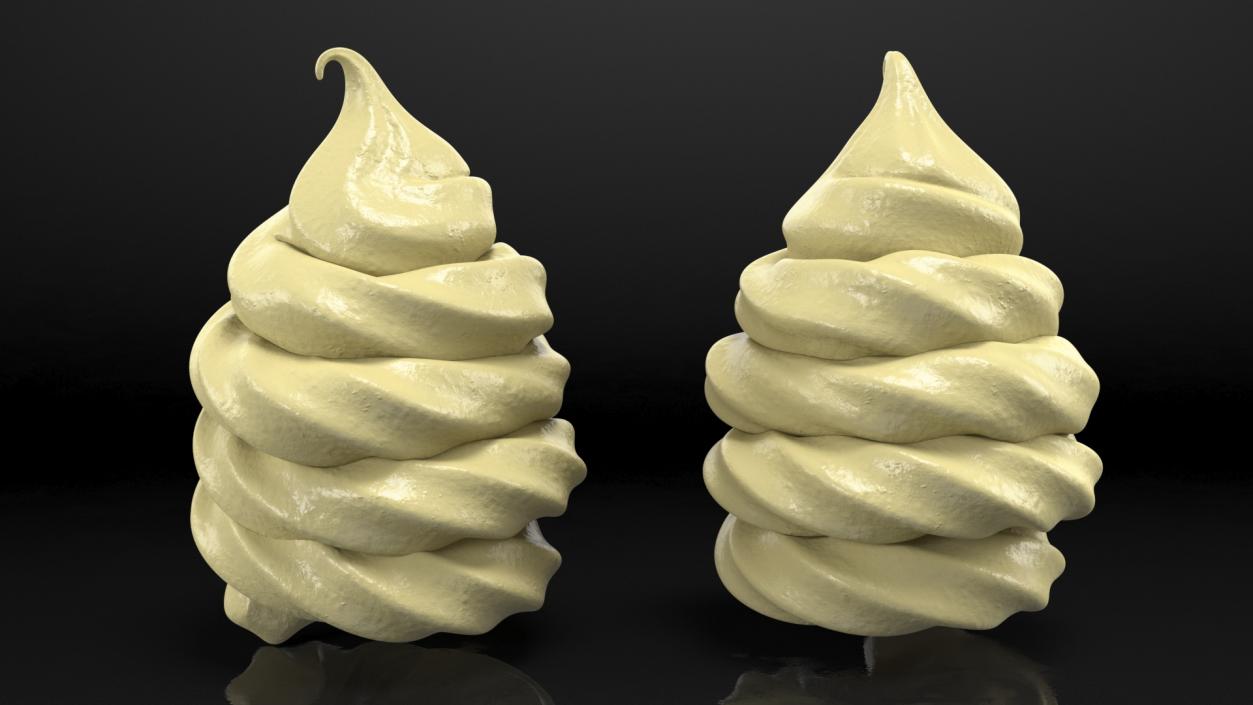 3D Vanilla Ice Cream Top