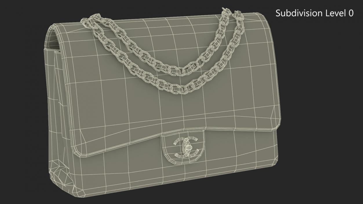 3D model Chanel Classic Handbag Black Grained Calfskin