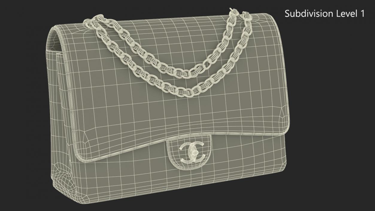 3D model Chanel Classic Handbag Black Grained Calfskin