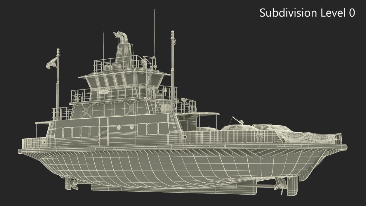 Ferry Ship with Vehicles 3D model