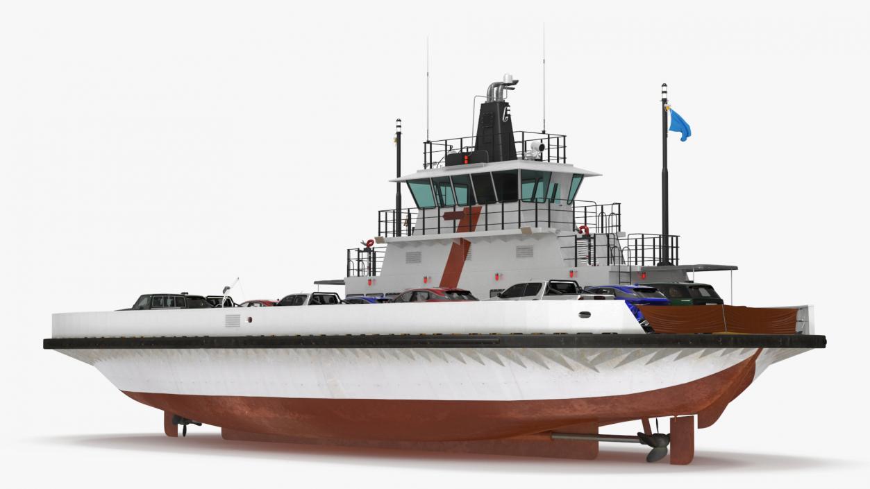 Ferry Ship with Vehicles 3D model