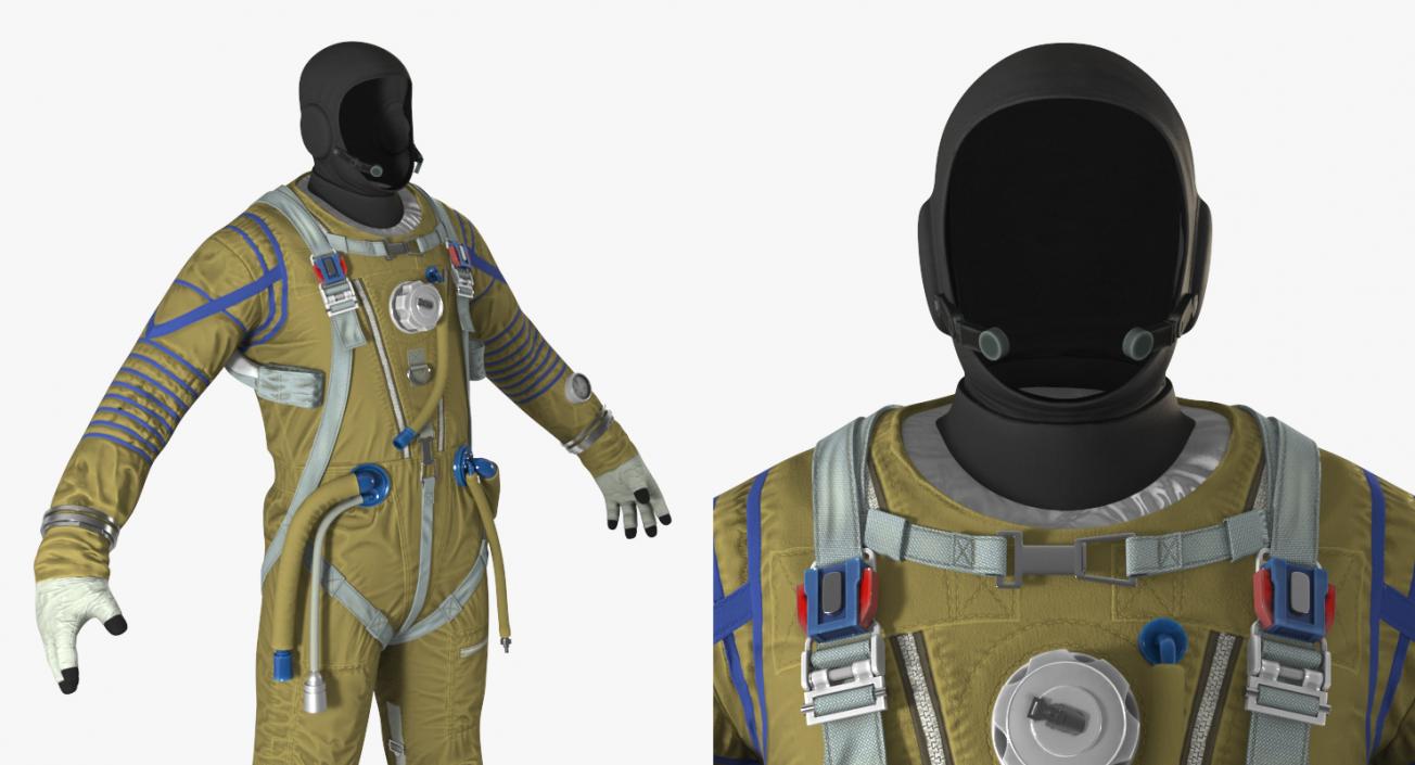 Strizh Space Suit Rigged 3D model