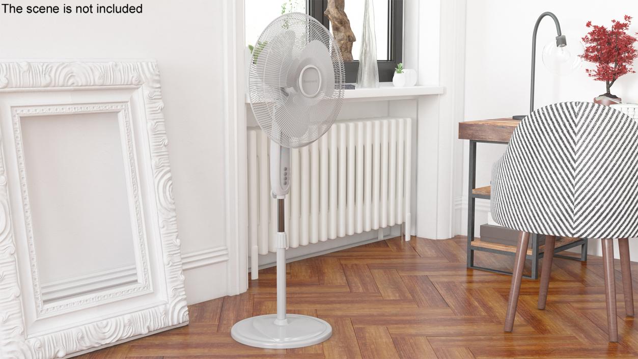 3D Pedestal Honeywell Fan White model