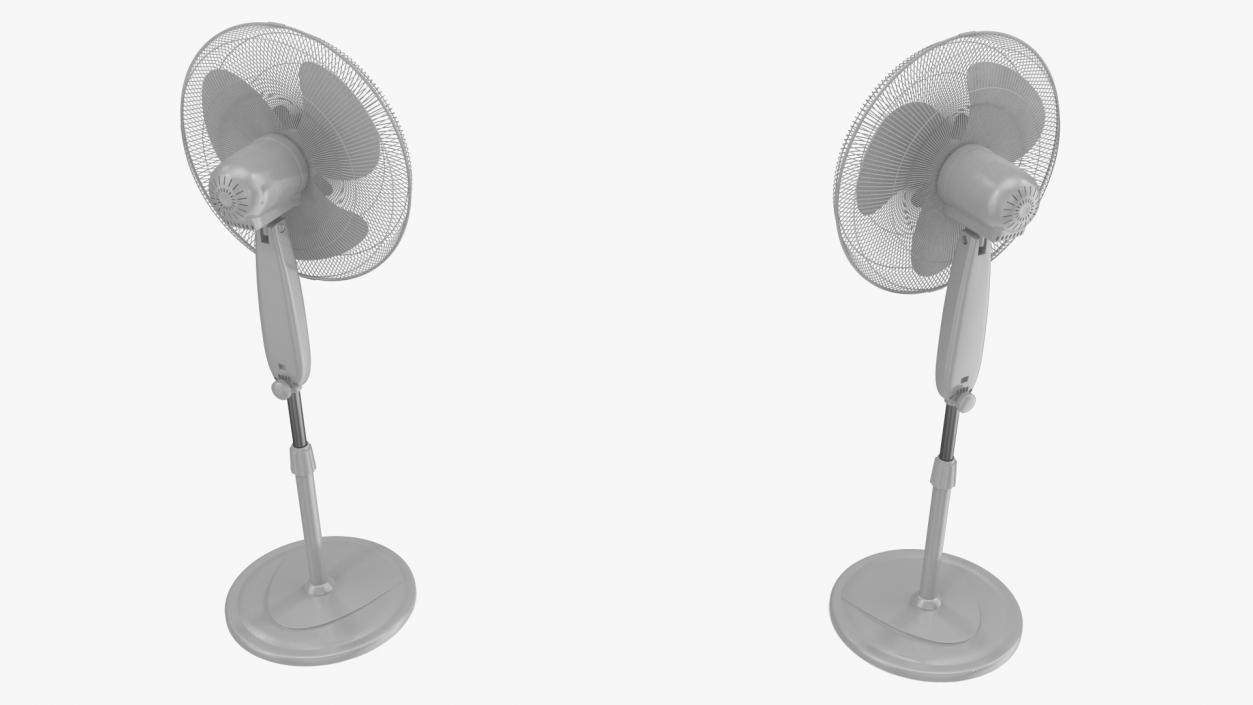 3D Pedestal Honeywell Fan White model