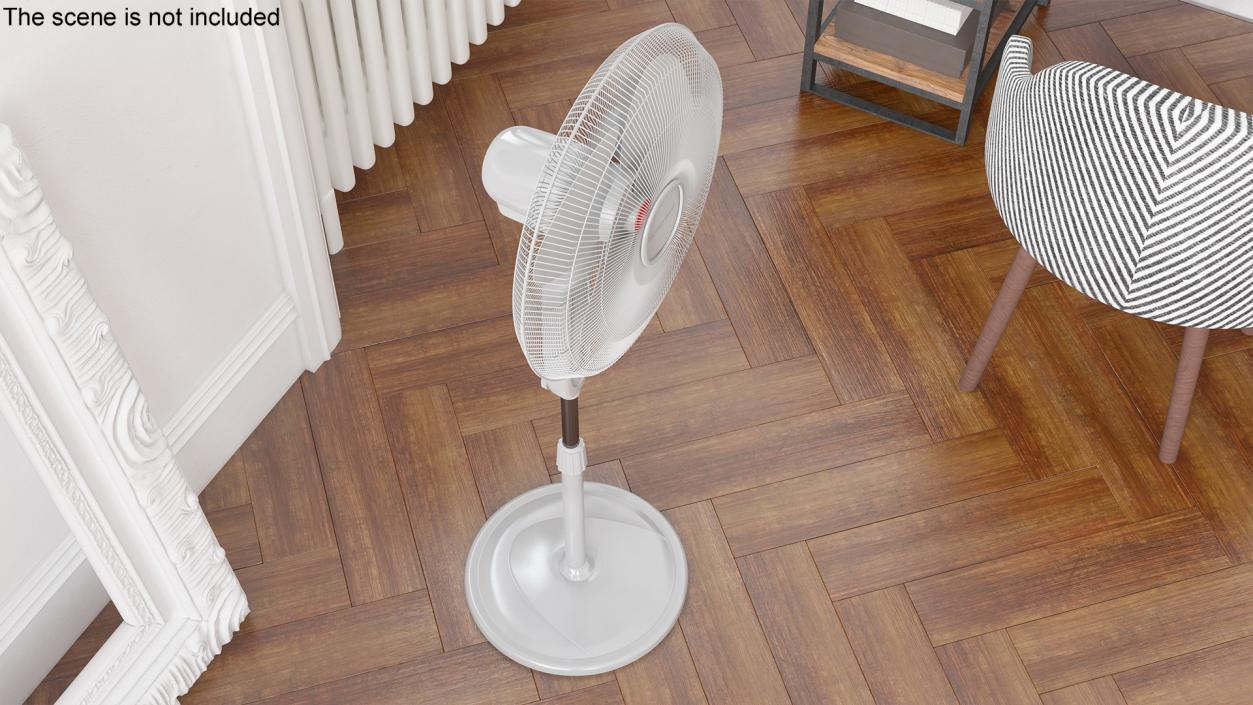 3D Pedestal Honeywell Fan White model