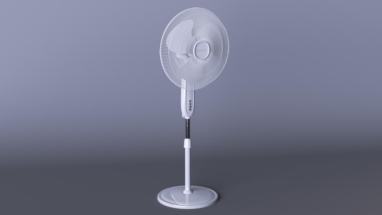 3D Pedestal Honeywell Fan White model