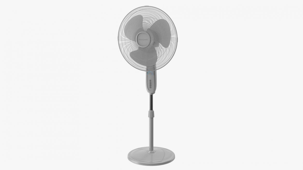 3D Pedestal Honeywell Fan White model