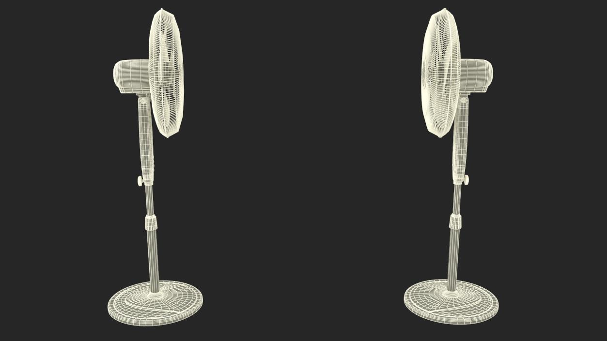 3D Pedestal Honeywell Fan White model