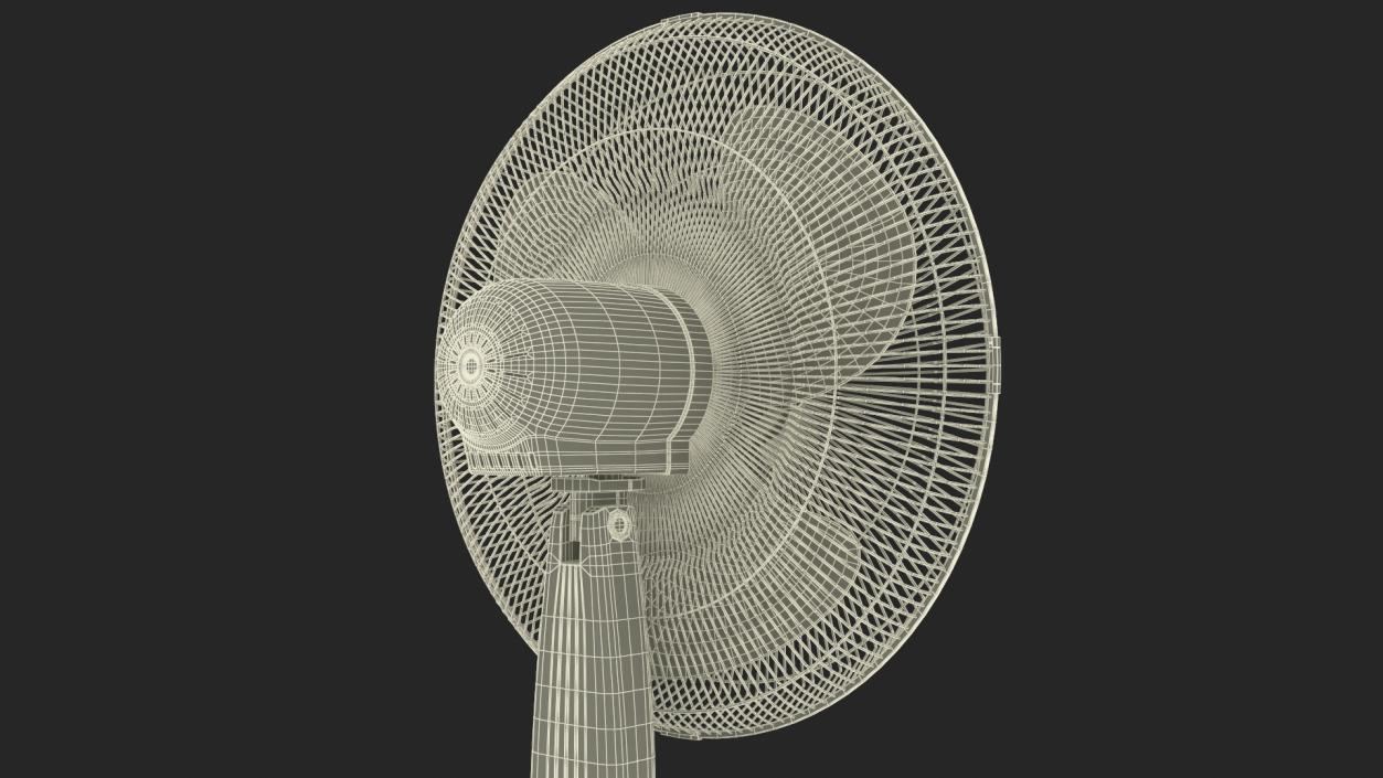 3D Pedestal Honeywell Fan White model