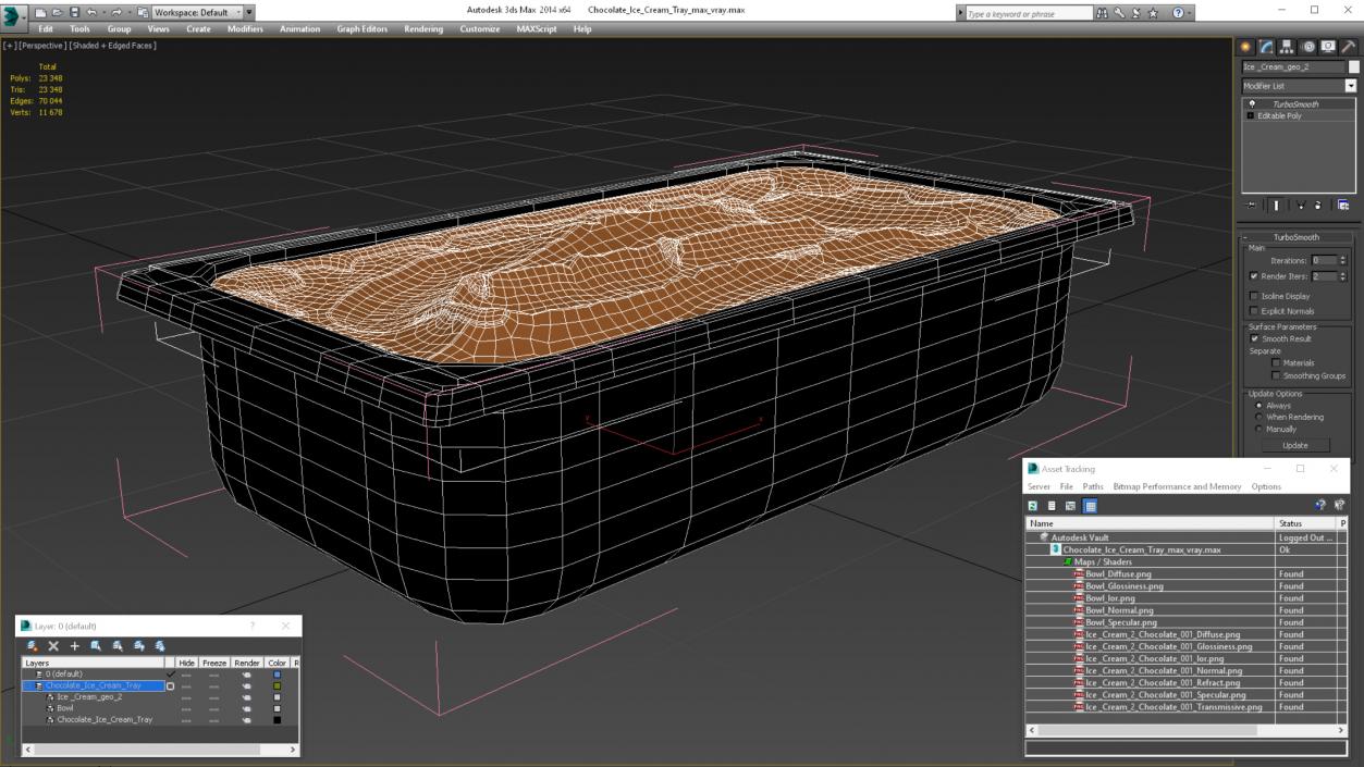 Chocolate Ice Cream Tray 3D model